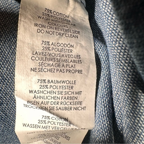 Boohoo Jennifer Flute Sleeve Denim Top Dark Blue Size US 8 UK 12 - Picture 11 of 14